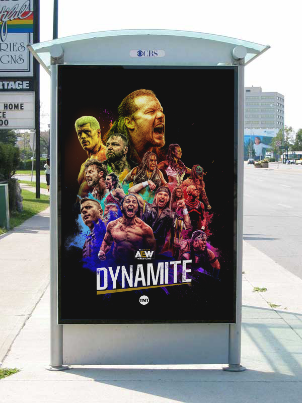 AEW bus shelter poster