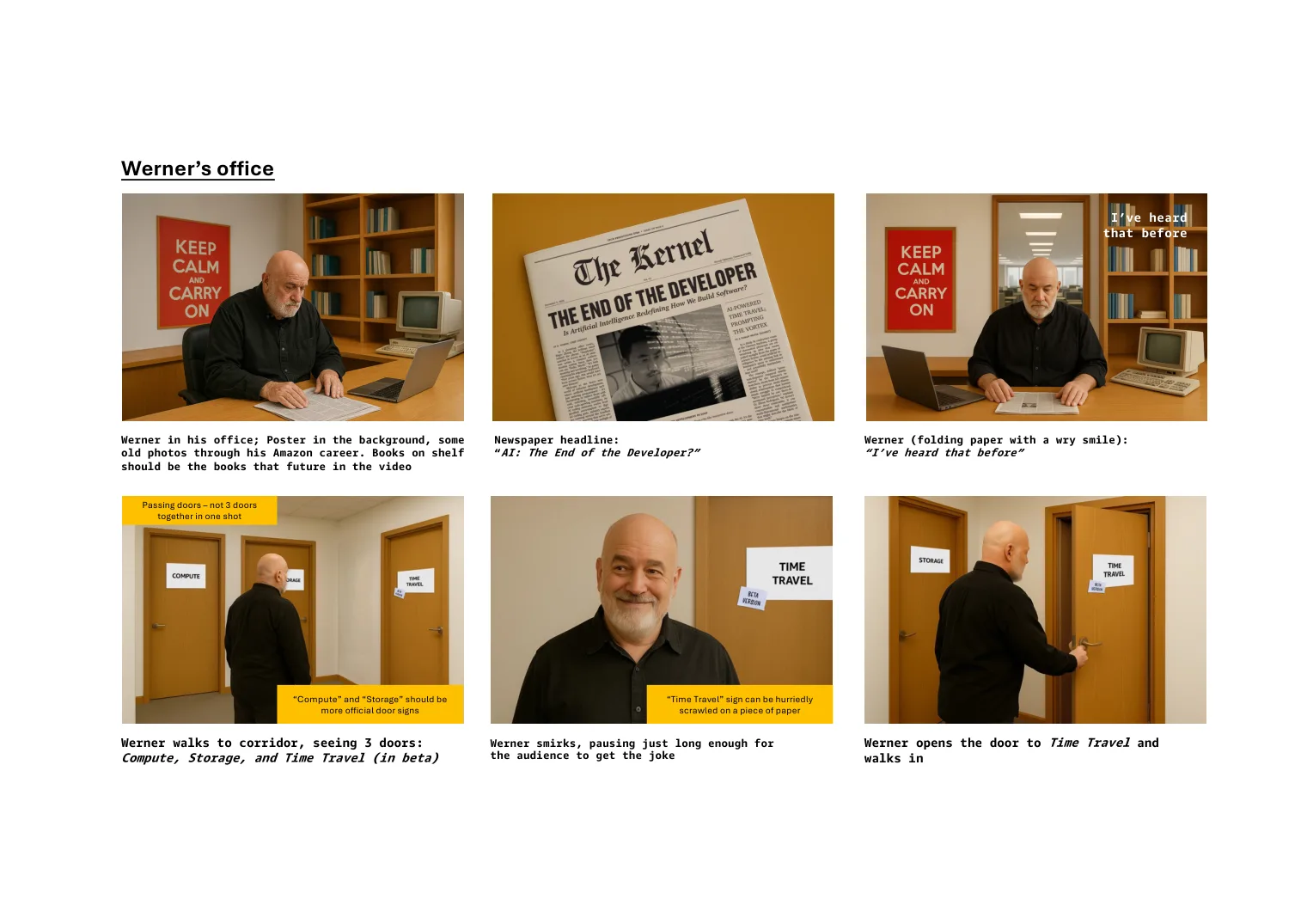 Storyboard — Werner's office