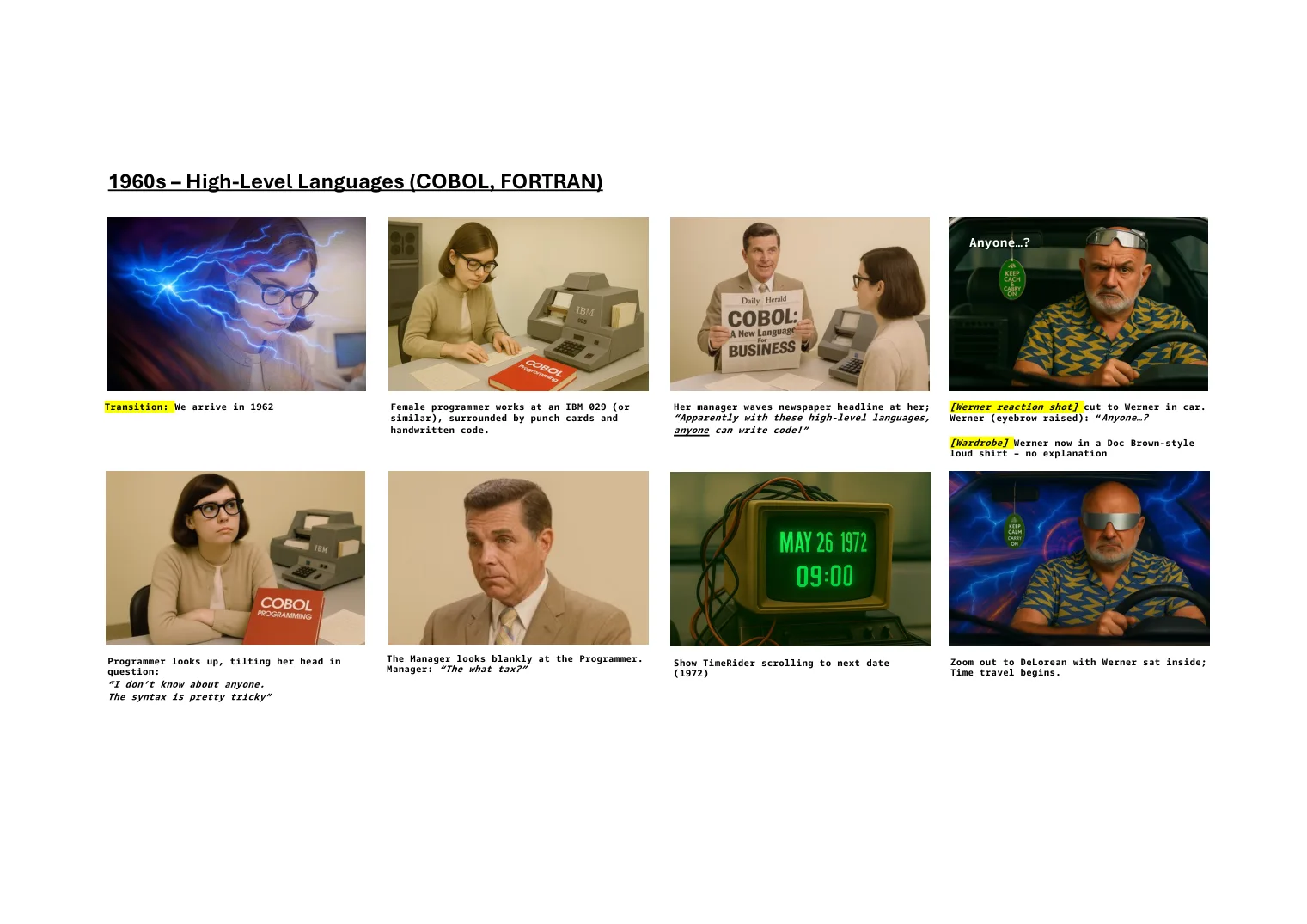 Storyboard — 1960s, COBOL and FORTRAN