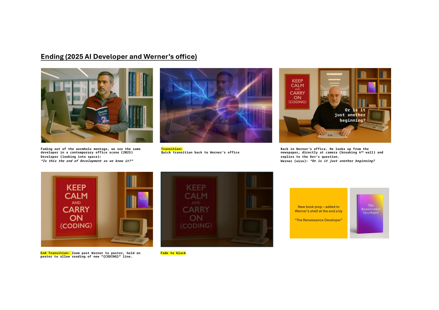 Storyboard — ending, the 2025 AI developer