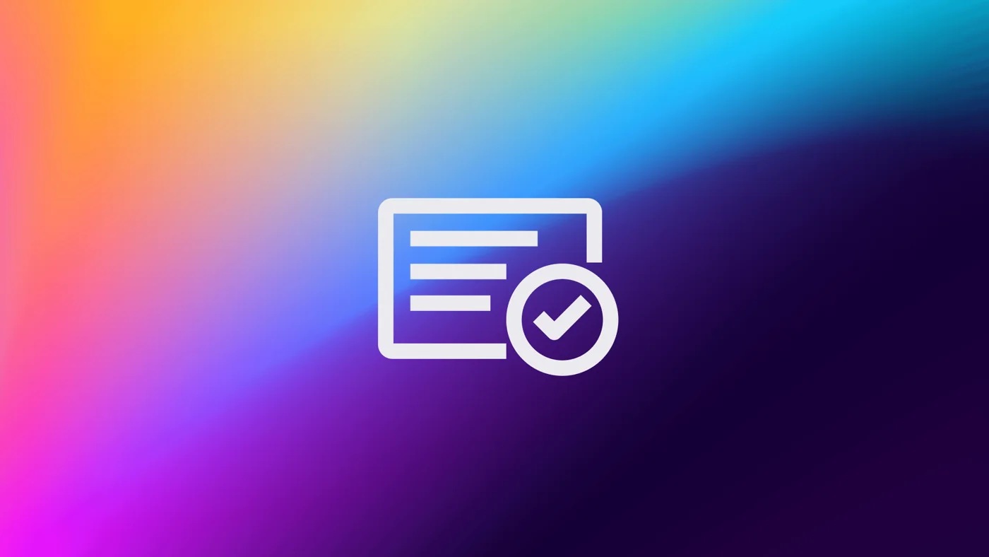 Gradient icon frame — check