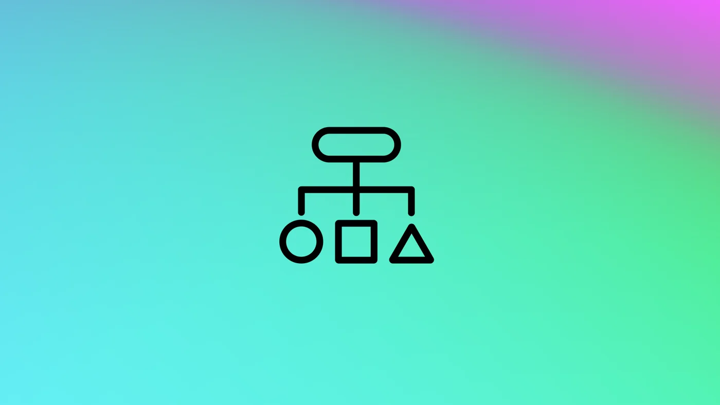 Gradient icon frame — org chart