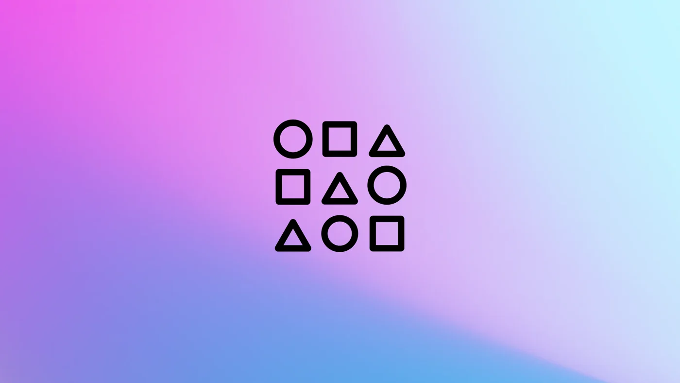 Gradient icon frame — shapes