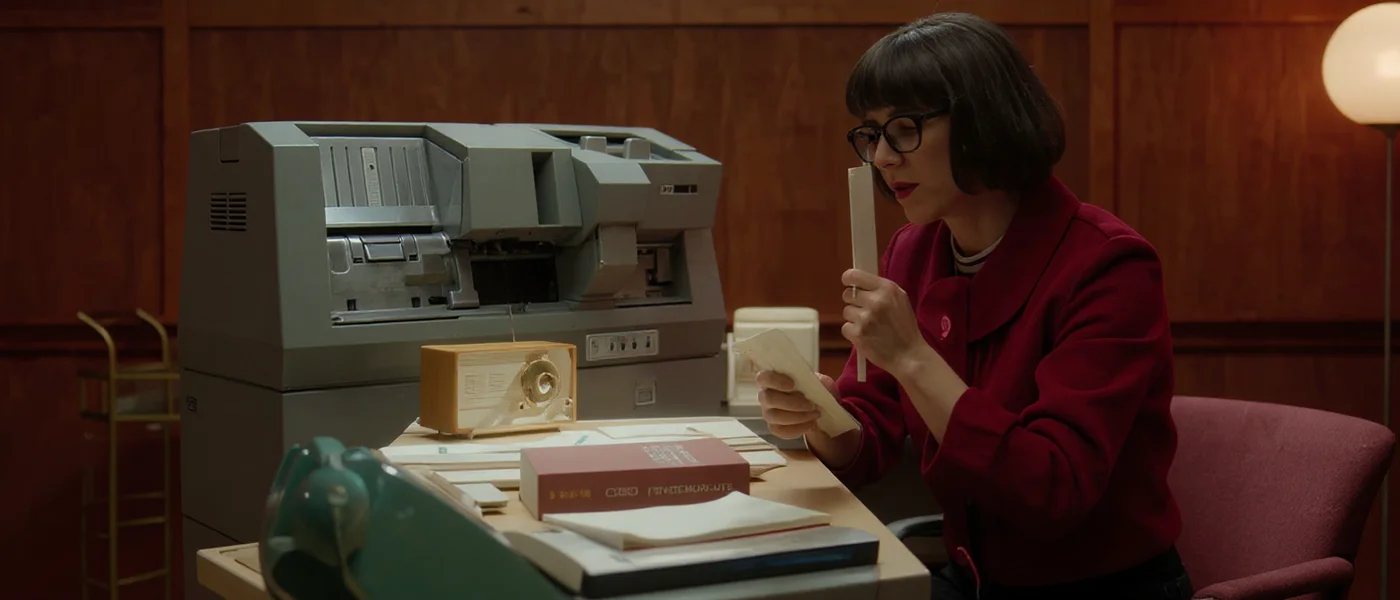 1960s — the same plate with the punch-card machine added, with AI