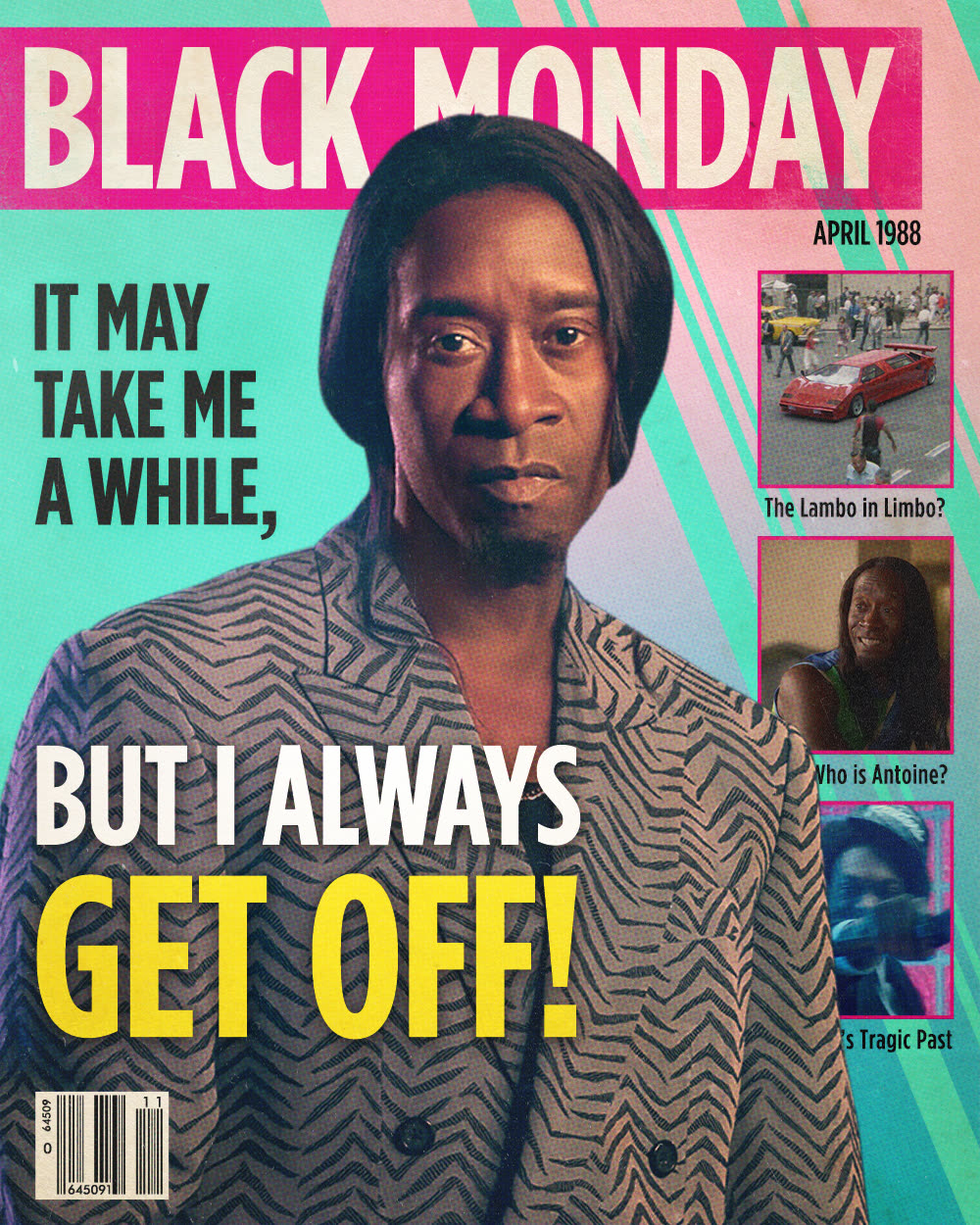 Mo quote card styled as a magazine cover, April 1988