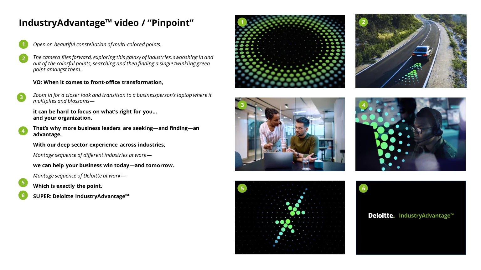 Storyboard — Pinpoint script and boards