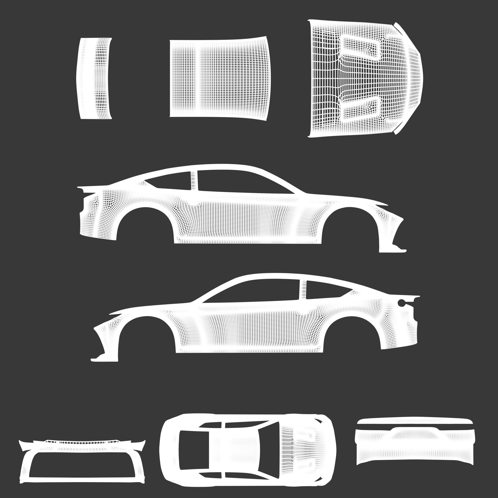23XI Racing livery — UV texture guide