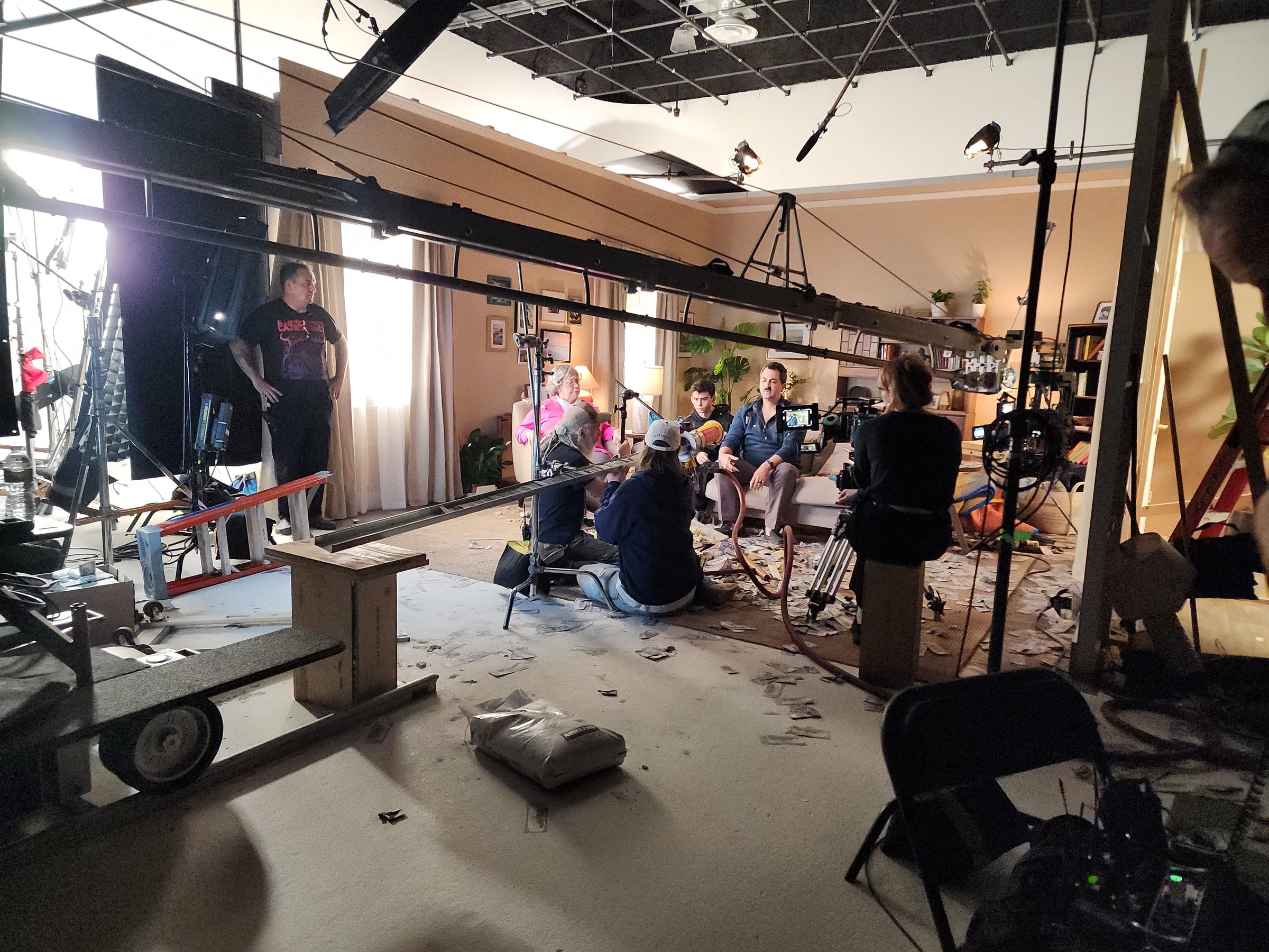Hard vs Easy — family on set with crew