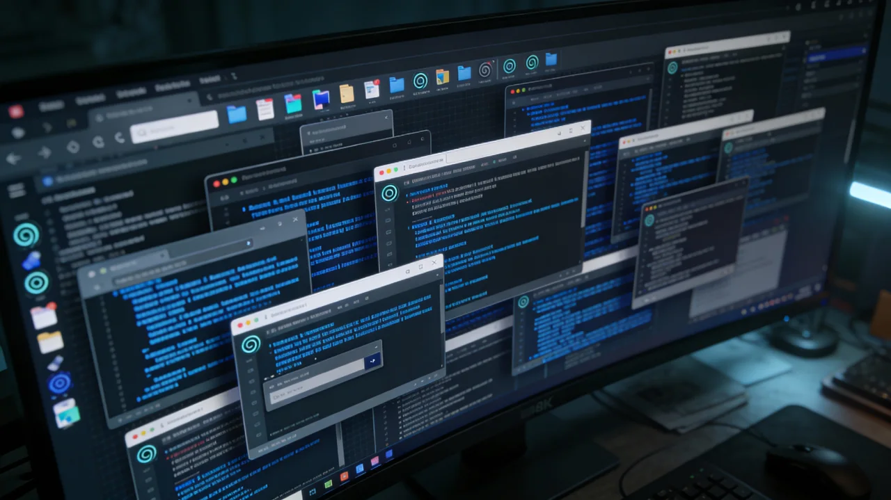 Saturday's first pass: a developer's screen full of code