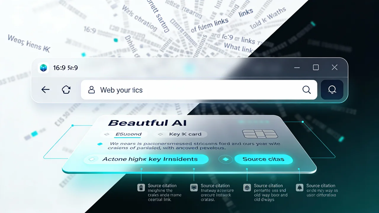 Raw, unedited generation from the exploration pass: a glass browser window over a card, the lettering garbled