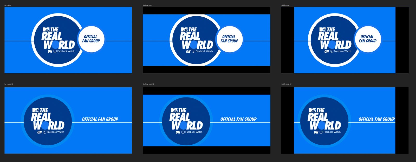 Group cover image layouts for The Real World official fan group