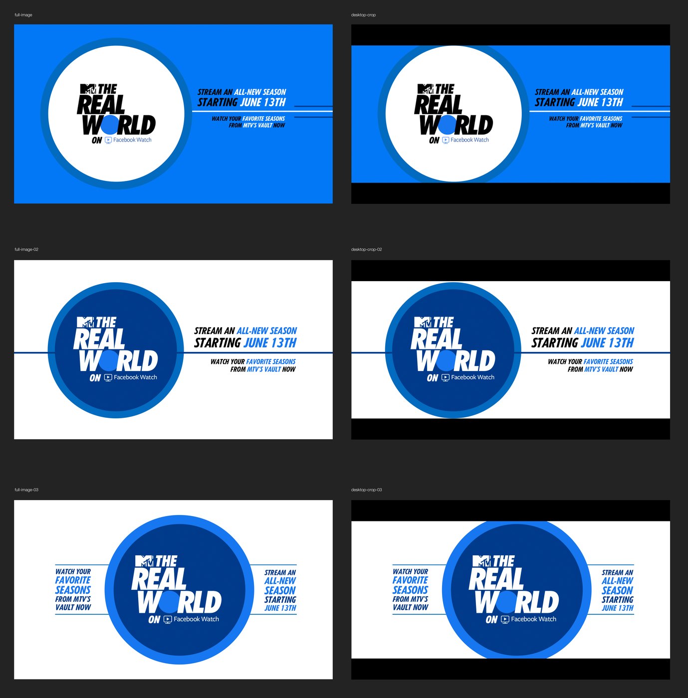 Show cover image layouts: The Real World on Facebook Watch, stream the new season