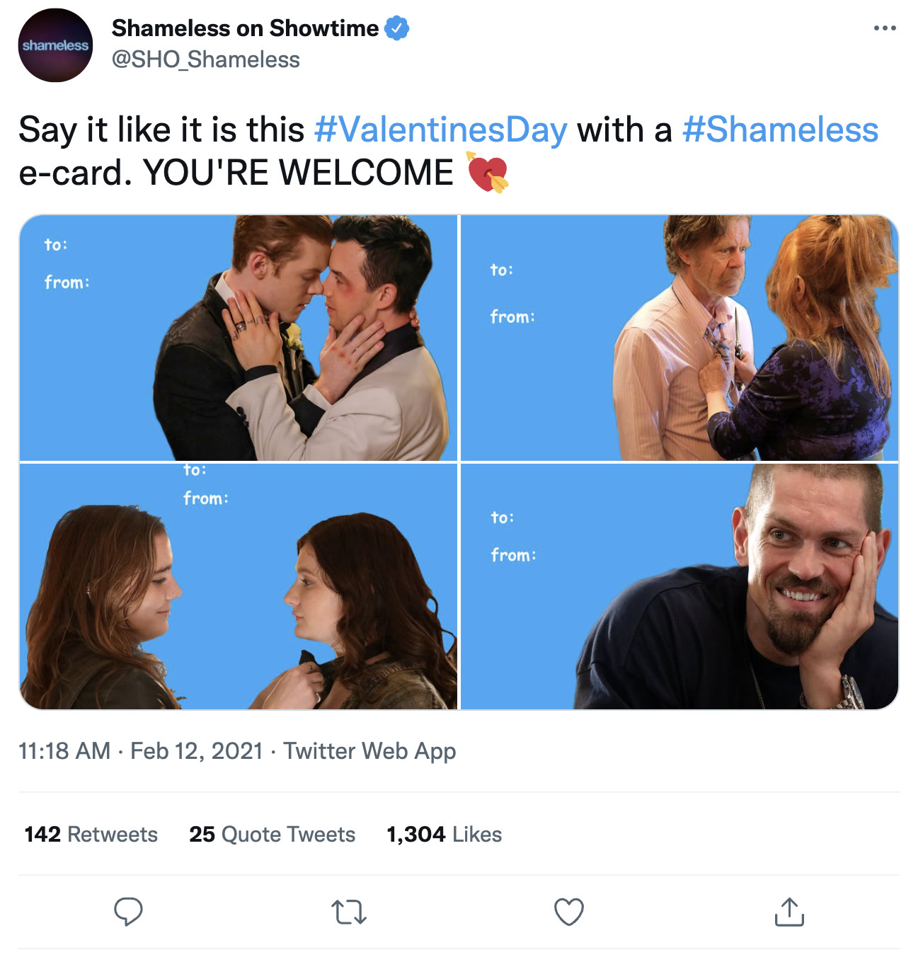 Valentine's Day e-card tweet