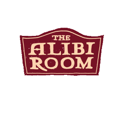The Alibi Room sign sticker
