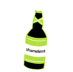 Shameless beer bottle sticker