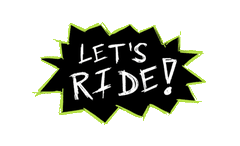 Let's Ride burst sticker