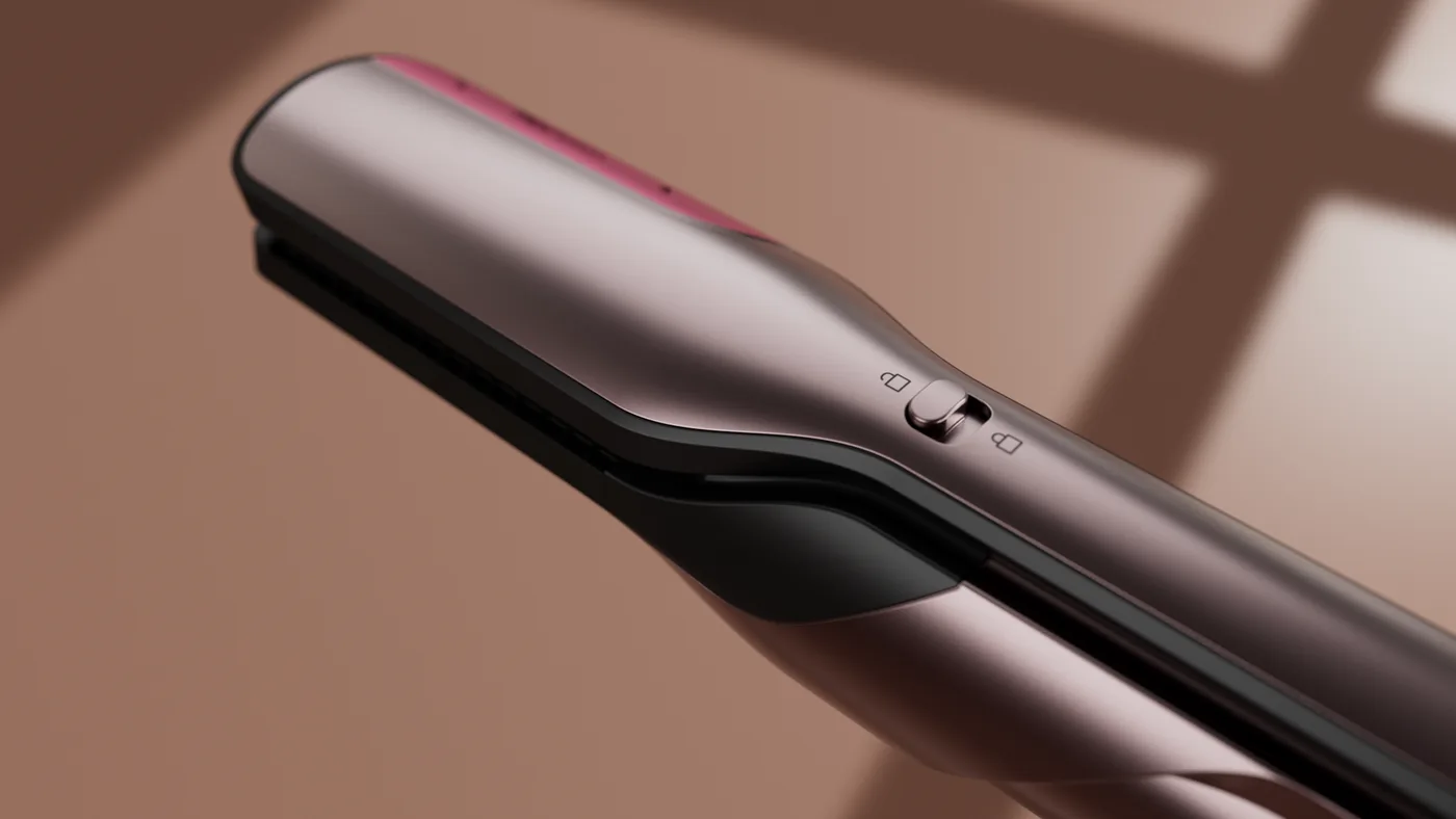 FlexFusion look development — straightener in window light, v1