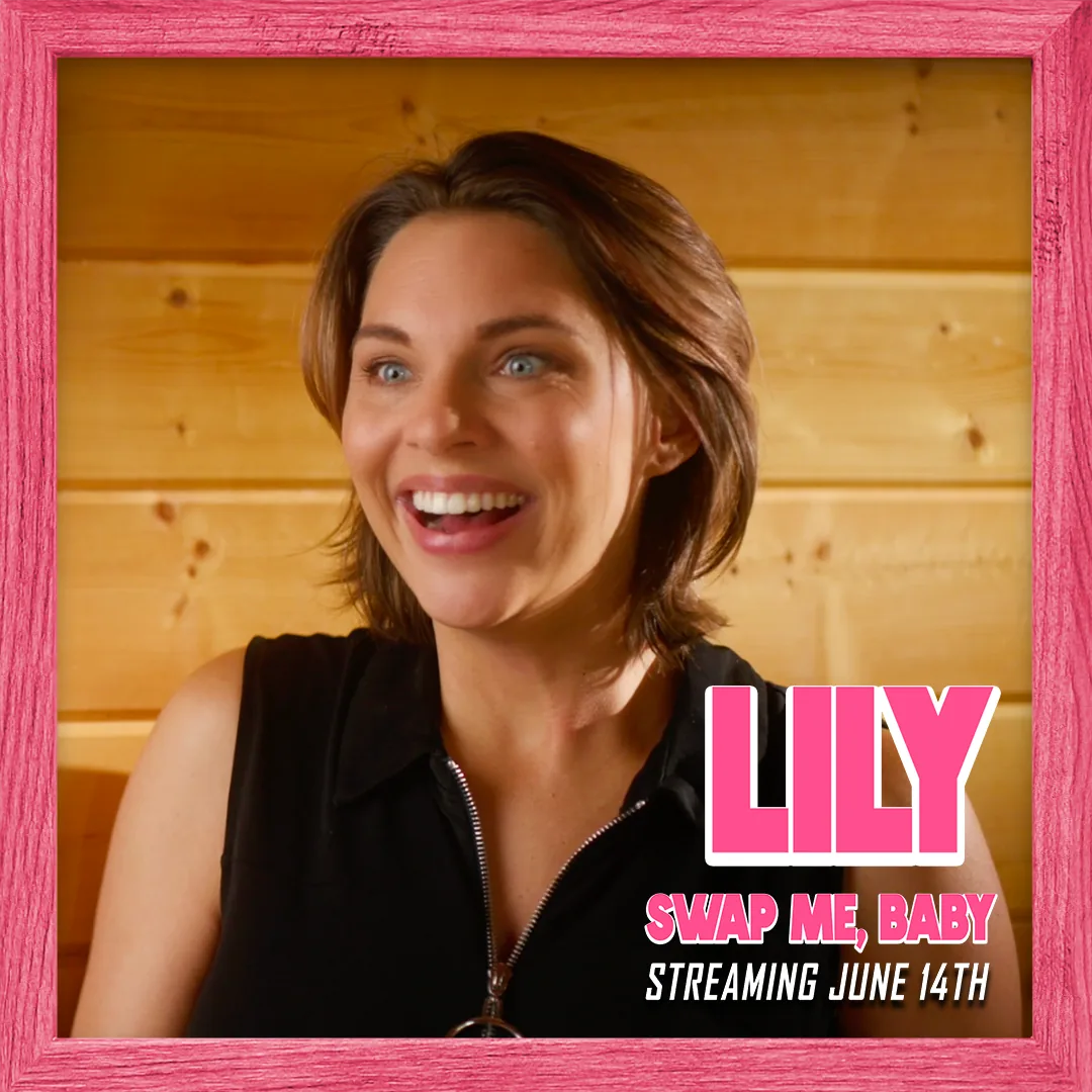 Character card for Lily, laughing in a wood-paneled cabin