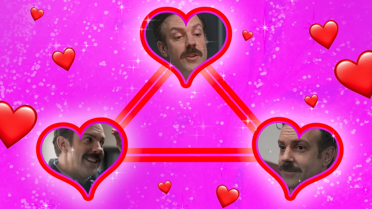 Love triangle graphic