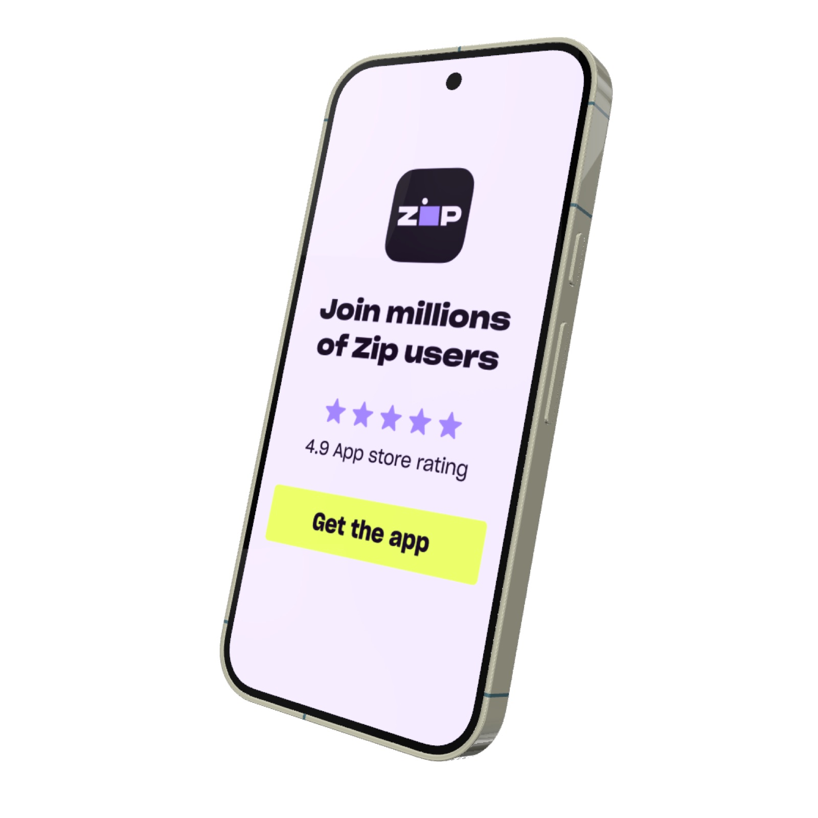 Zip — phone mockup