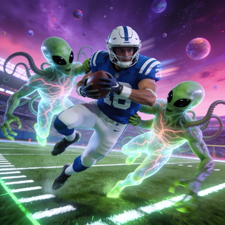 Aliens playing football, take 1