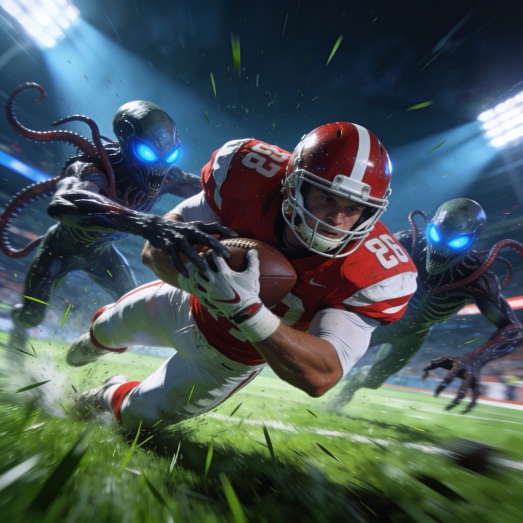 Aliens playing football, take 3