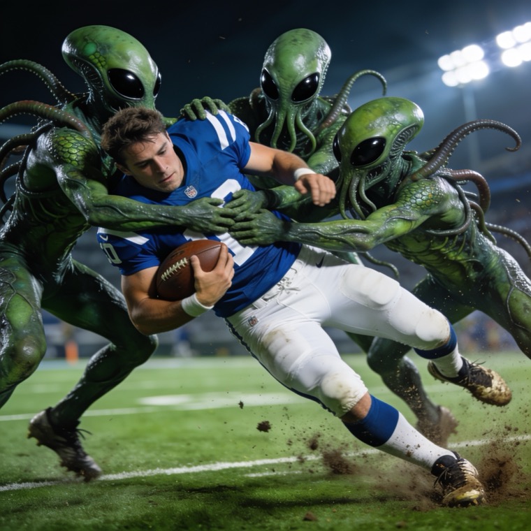 Aliens playing football, take 4