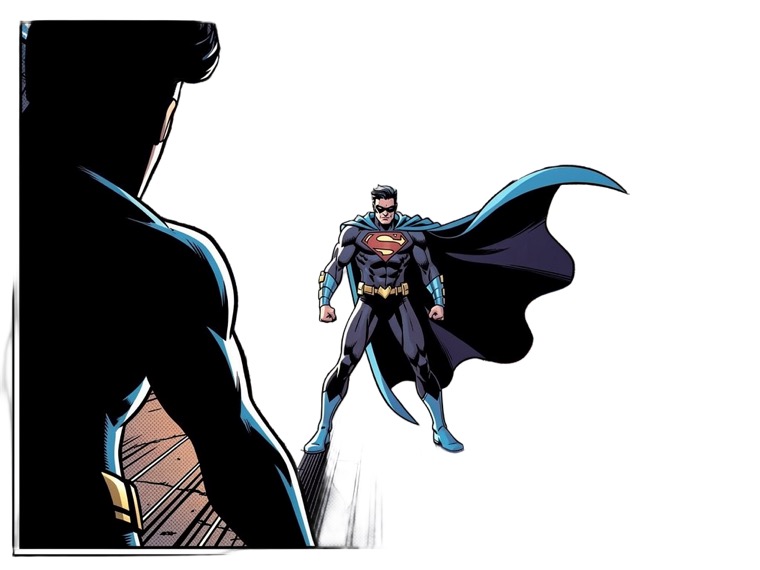 Generated caped figure panel