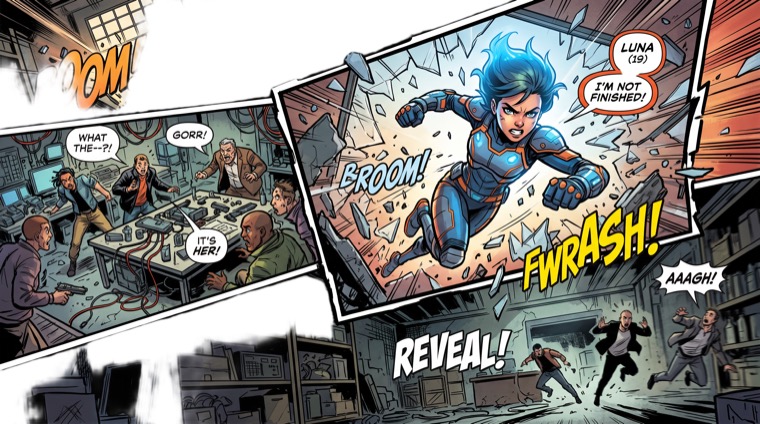 Generated comic action panel