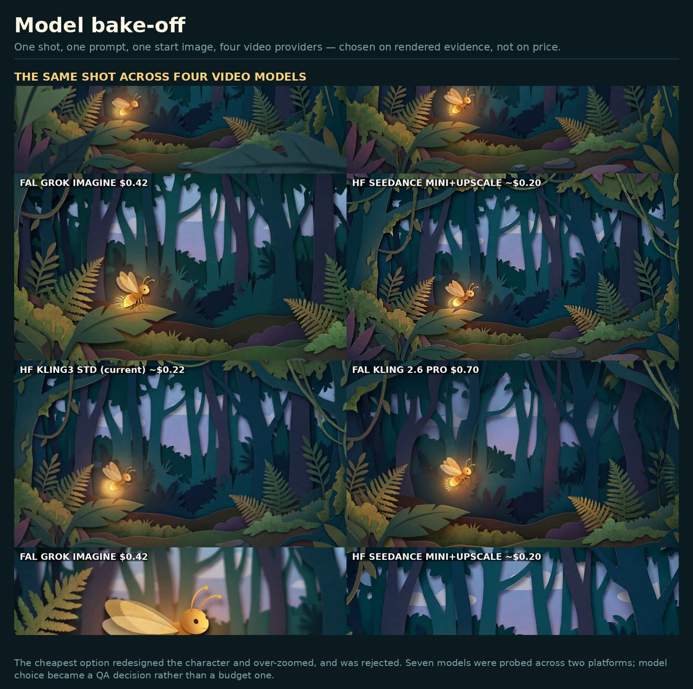 Model bake-off: the same shot rendered across nine video generation models