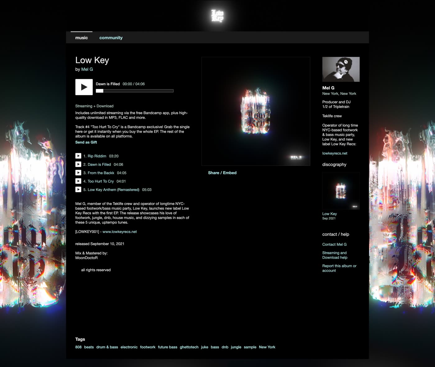 Mel G — Low Key — Bandcamp page